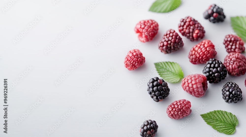Artistic composition featuring blackberries arranged in a geometric pattern on a minimalistic background. Artistic composition featuring blackberries arranged in a geometric pattern on a minimalistic background.