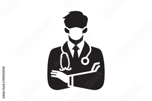 doctor avatar, doctor vector silhouette illustration