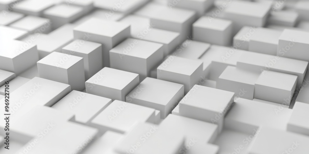 Abstract White Cube Structure Abstract White Cube Structure