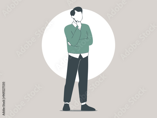 man thinking vector illustration