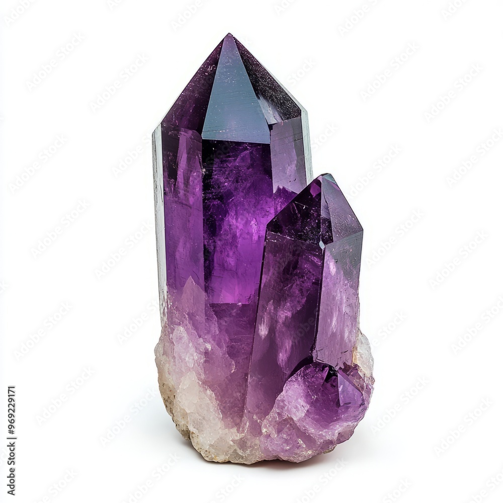 An raw amethyst crystals gemstone, Mysterious purple amethyst quartz crystal abstract. isolated on white background. An raw amethyst crystals gemstone, Mysterious purple amethyst quartz crystal abstract. isolated on white background.