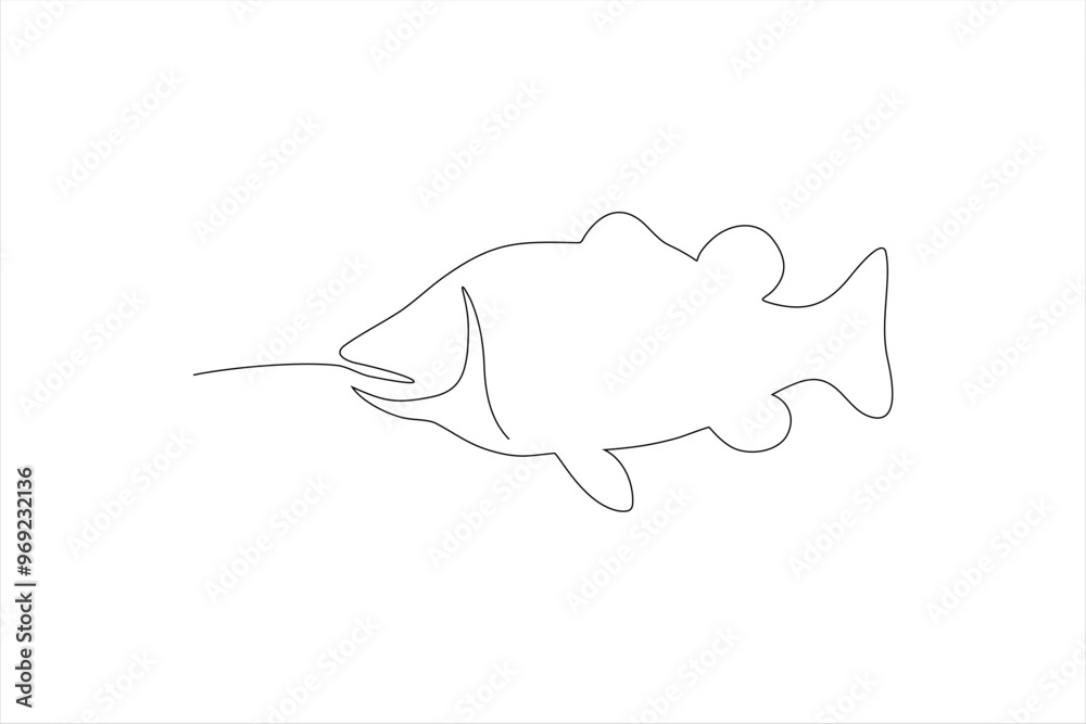 Fototapeta premium fish continuous line vector illustration
