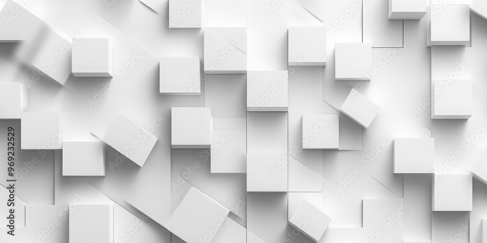 Fototapeta premium Abstract White Geometric Shapes