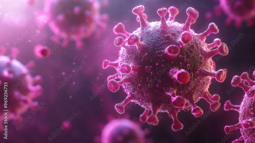 Obraz premium Intricate Visuals of Viral Structure: Understanding the Science Behind COVID-19 Pathogen