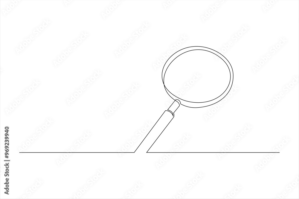 magnifying glass continuous line vector illustration magnifying glass continuous line vector illustration