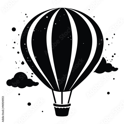 Modern Logo of Hot air balloon Icon Vector Design Silhouette
