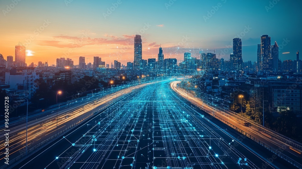 Self-healing AI-managed public infrastructure systems: A road or bridge repairing itself through AI-powered technology. Self-healing AI-managed public infrastructure systems: A road or bridge repairing itself through AI-powered technology.