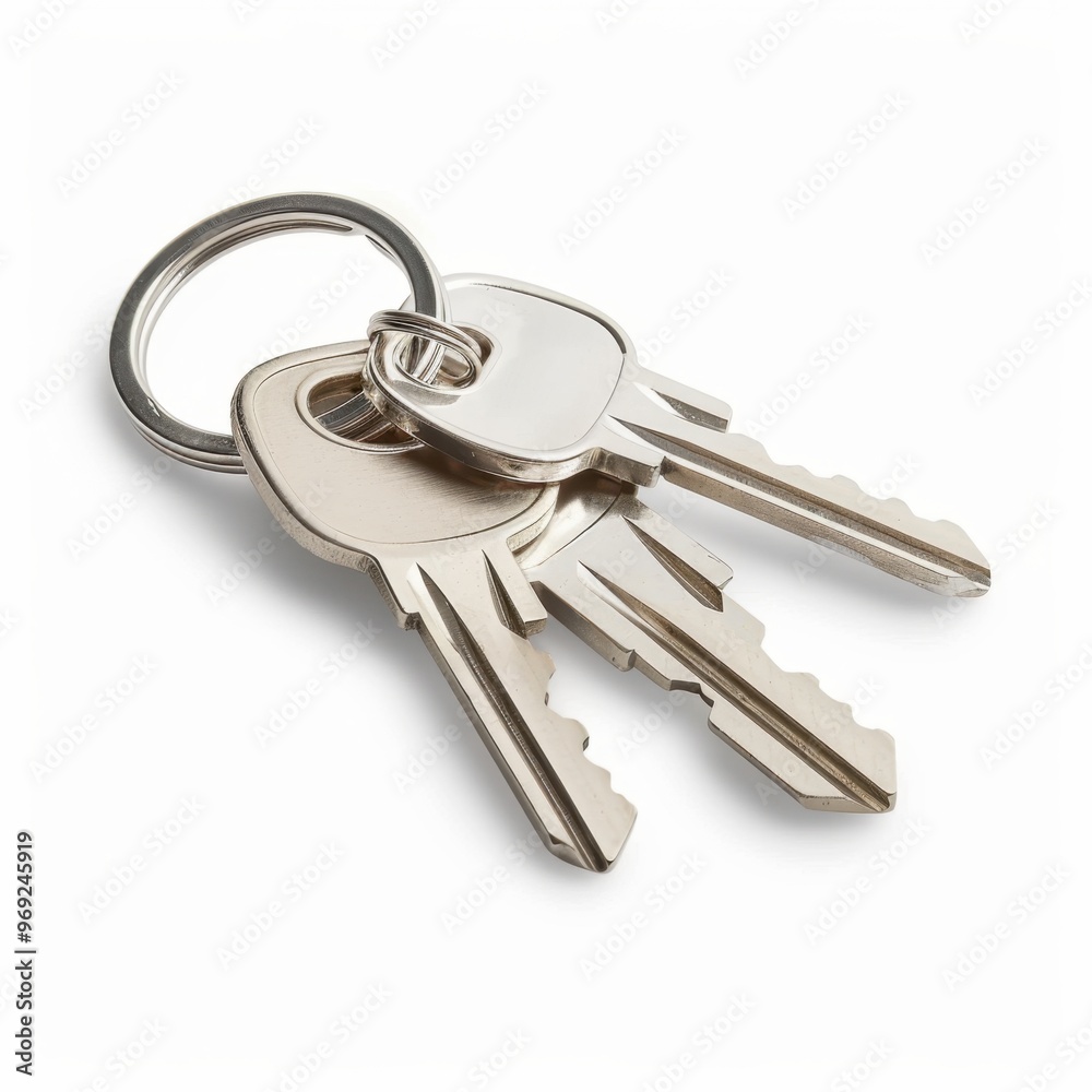 Access Granted - Silver Keyring with Keys Symbolizing Security and Simplicity on White Background Access Granted - Silver Keyring with Keys Symbolizing Security and Simplicity on White Background
