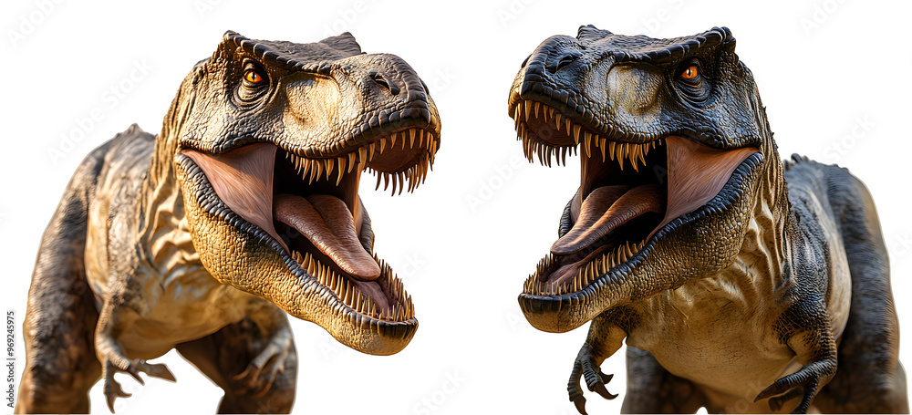 Dinosaur collection. Tyrannosaurus with open mouth. Isolated on a transparent background. Dinosaur collection. Tyrannosaurus with open mouth. Isolated on a transparent background.