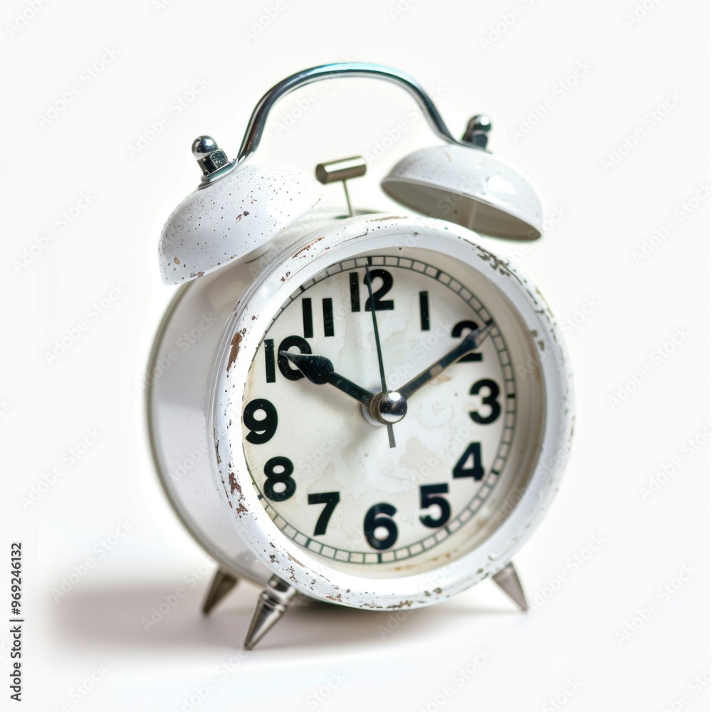 Minimalist White Alarm Clock with Bold Black Numbers Signifying Time and Simplicity Minimalist White Alarm Clock with Bold Black Numbers Signifying Time and Simplicity