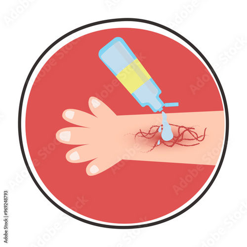 Jellyfish poisoning hurt injury concept