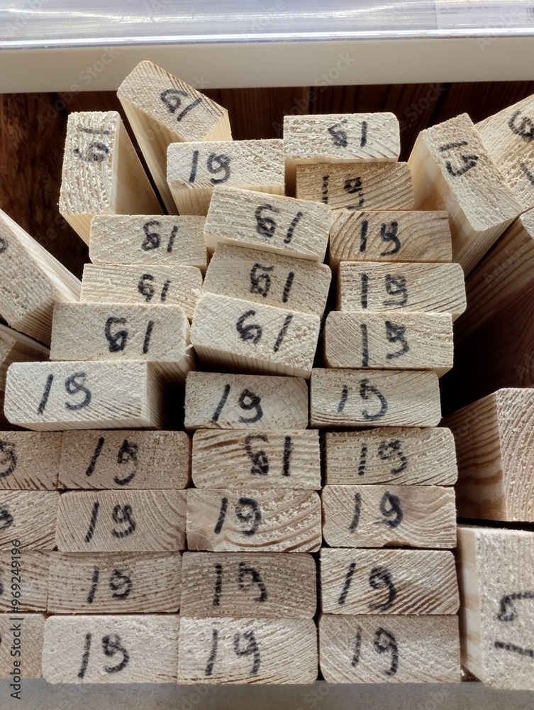 wooden bars and beams, lumber, hardware store, wooden rail