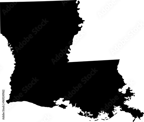 State of Louisiana Silhouette Outline Graphic Design with Transparent Background	