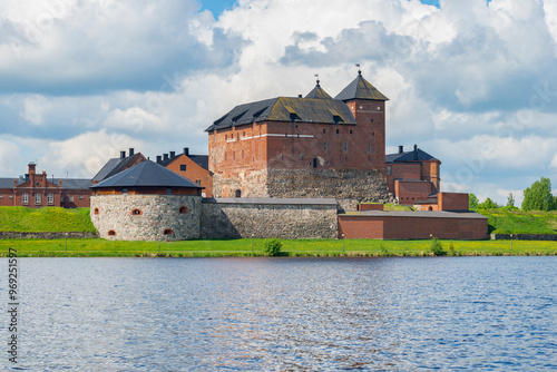 Ancient fortress of the city of Hameenlinna on a June day. Finland photo