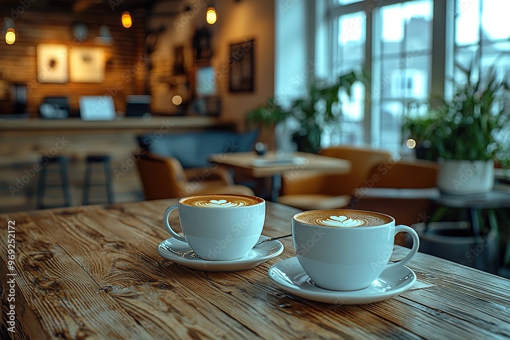 Casual Business Meeting in Modern Office Lounge with Coffee and Technology Casual Business Meeting in Modern Office Lounge with Coffee and Technology