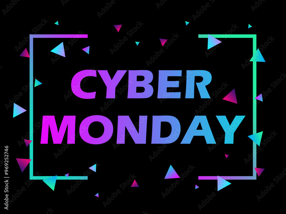 Fototapeta premium background banner discounts cyber monday black friday neon with frame