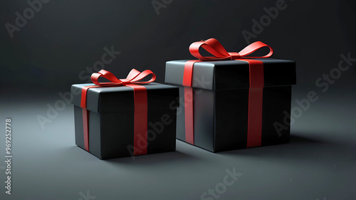 Gift box with a ribbon. Ai generative