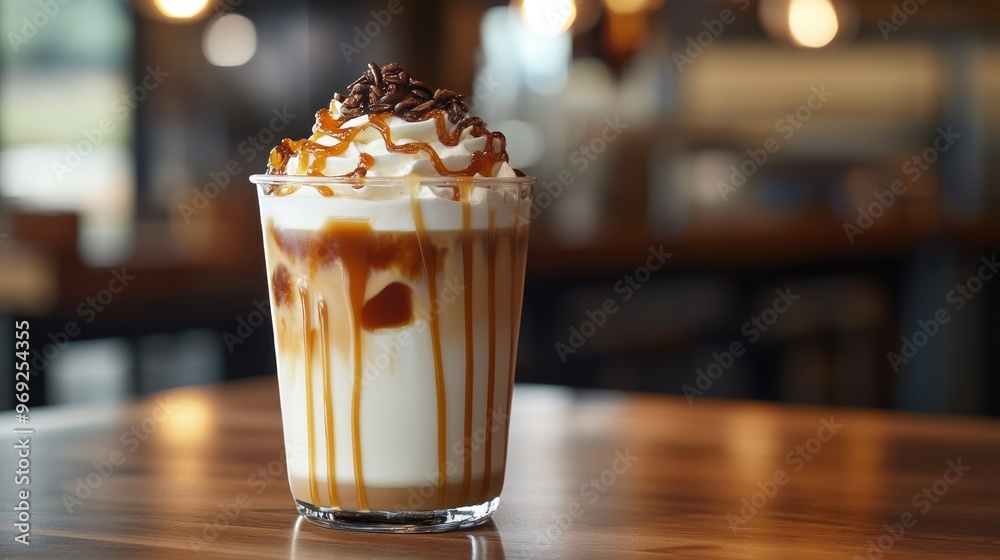 A delicious dessert drink topped with whipped cream and chocolate sprinkles. A delicious dessert drink topped with whipped cream and chocolate sprinkles.