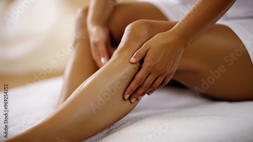 Wallpaper Mural Therapist Providing Leg Massage to Patient for Muscle Recovery and Tension Relief in Physical Therapy Session Torontodigital.ca