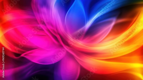 Vibrant abstract design with flowing colors creating a dynamic and energetic composition. photo