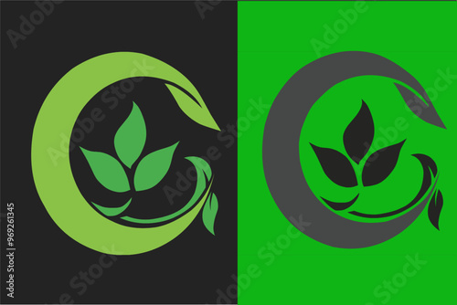 the go green leaf logo forms the letter G