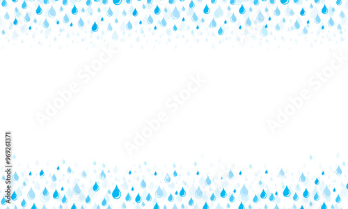 falling raindrop droplets border background