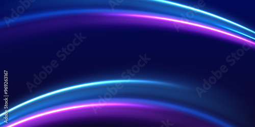 Speed police line. Laser beams, horizontal light rays. Purple glowing wave swirl. High speed effect motion blur night lights. High speed effect motion blur lights for banners.