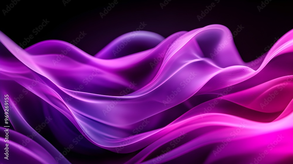 Obraz premium Abstract composition with fluid, intertwining shapes, soft lavender and purple tones, creating a serene and calming atmosphere, gentle light diffusion