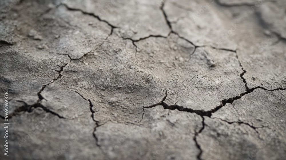 Fototapeta premium Close-up of cracked earth, highlighting dryness and texture.