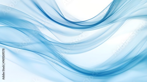 Abstract smooth cloud formations, soft transitions, light blue and white hues, tranquil and modern design
