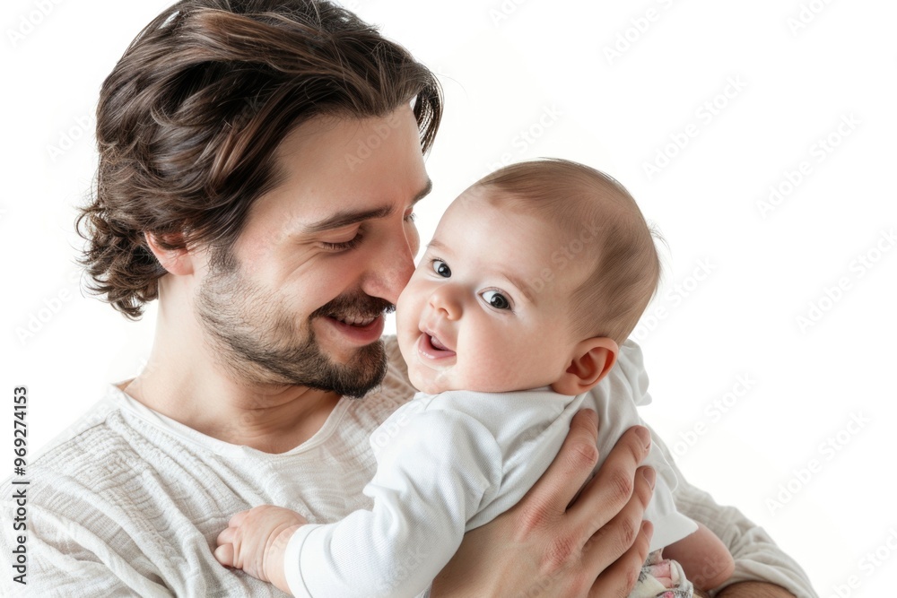 A father cradling a newborn baby in his arms, a tender moment of love and care A father cradling a newborn baby in his arms, a tender moment of love and care