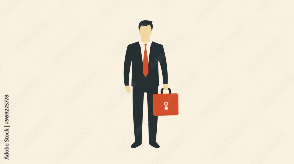 A person icon with a briefcase, representing business, career growth, or a professional setting. A person icon with a briefcase, representing business, career growth, or a professional setting.