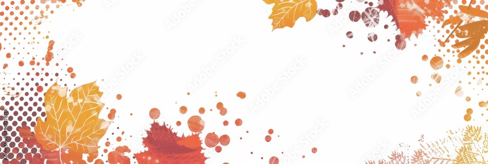 Obraz premium autumn banner plants and berries isolared on white.