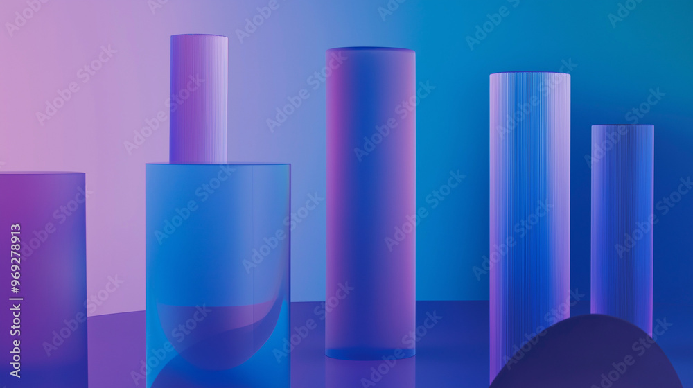 An abstract representation of vertical cylindrical objects, varying in height, set against a gradient blue background. These objects appear to be rising from the ground, with some overlapping others. An abstract representation of vertical cylindrical objects, varying in height, set against a gradient blue background. These objects appear to be rising from the ground, with some overlapping others.