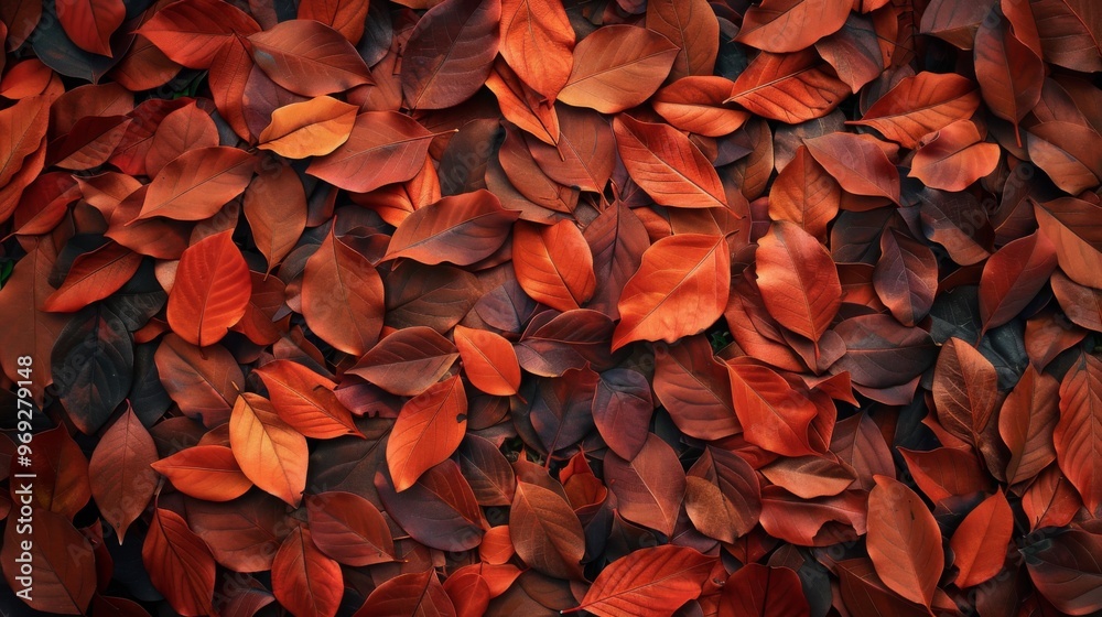 Autumn leaves pattern background top view