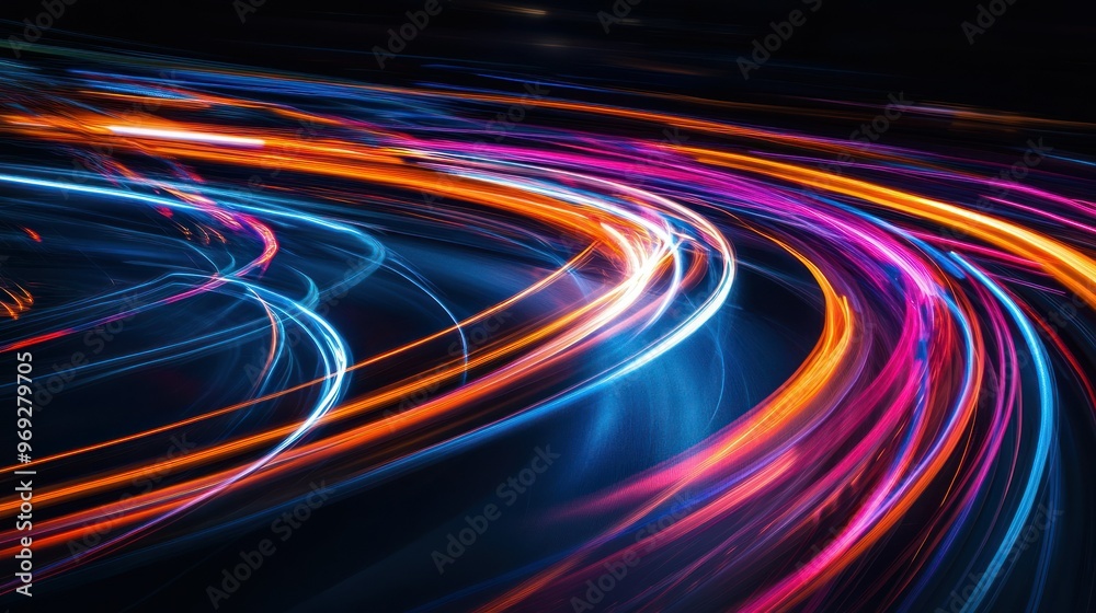 Abstract light trails create a dynamic and vibrant visual effect. Abstract light trails create a dynamic and vibrant visual effect.