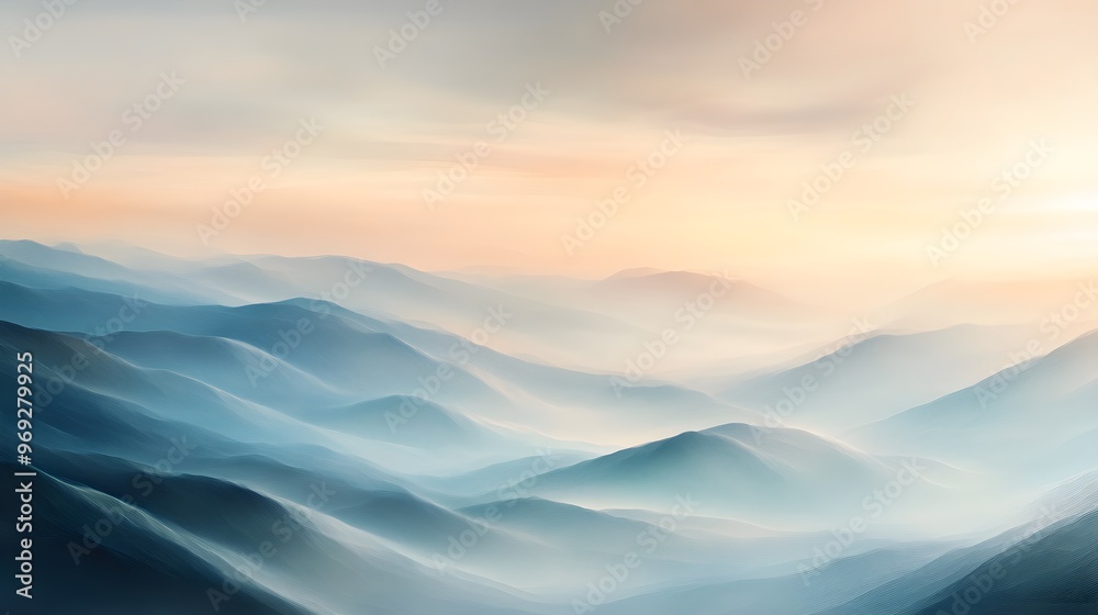 Dreamlike abstract landscape, flowing hills, muted tones, surreal tranquility Dreamlike abstract landscape, flowing hills, muted tones, surreal tranquility