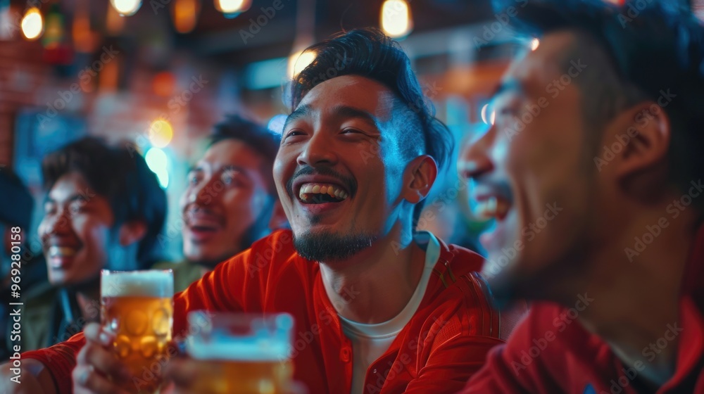 A group of friends socializing and having drinks together, perfect for a night out or a gathering with colleagues A group of friends socializing and having drinks together, perfect for a night out or a gathering with colleagues