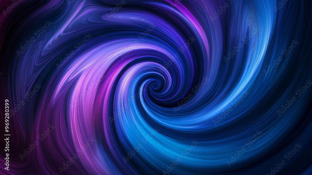 A vibrant and dynamic swirl of colors, predominantly shades of blue and purple, set against a stark black background. The swirling pattern appears fluid and organic, reminiscent of a whirlpool
A vibrant and dynamic swirl of colors, predominantly shades of blue and purple, set against a stark black background. The swirling pattern appears fluid and organic, reminiscent of a whirlpool