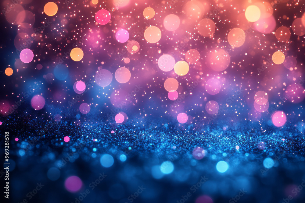 A delicate scatter of bokeh lights in pastel pinks and blues, A delicate scatter of bokeh lights in pastel pinks and blues,