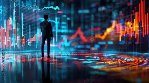 Wallpaper Mural Ambitious Cartoon Businessperson Achieving Goal on 3D Performance Chart with High Luminosity in 32K Resolution, Generative AI Torontodigital.ca