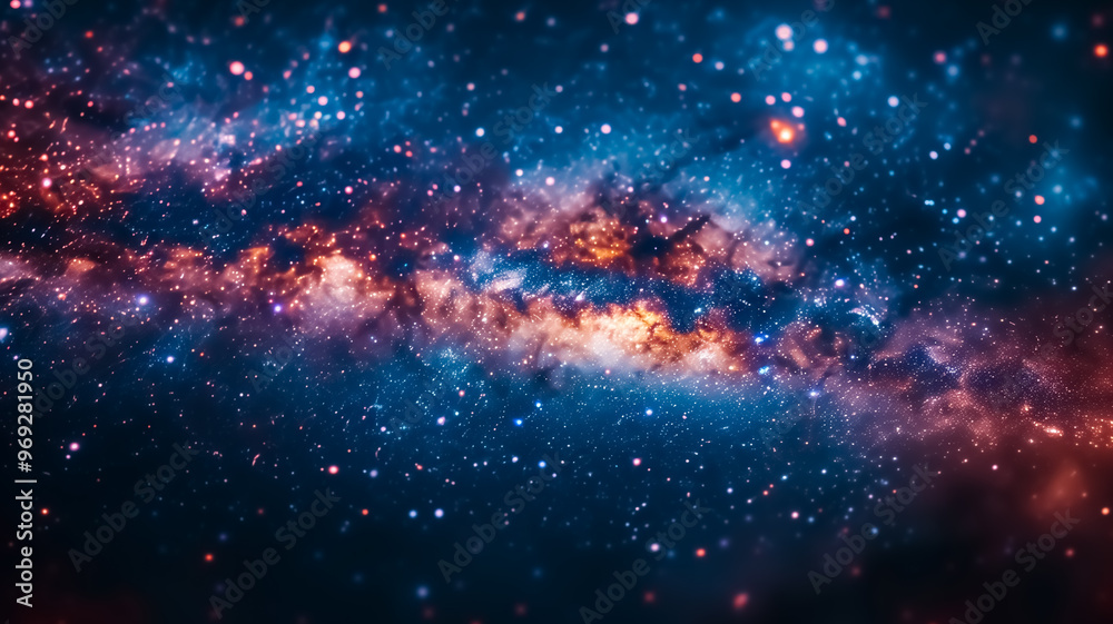 Fototapeta premium Galaxy Milky way panorama view in sky, space and astronomy 