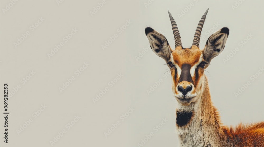 Gazelle Portrait with Copy Space Gazelle Portrait with Copy Space