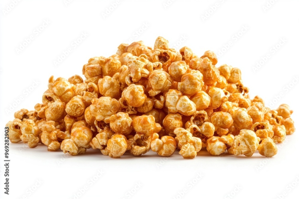 Fluffy caramel popcorn snack food pile. Fluffy caramel popcorn snack food pile.