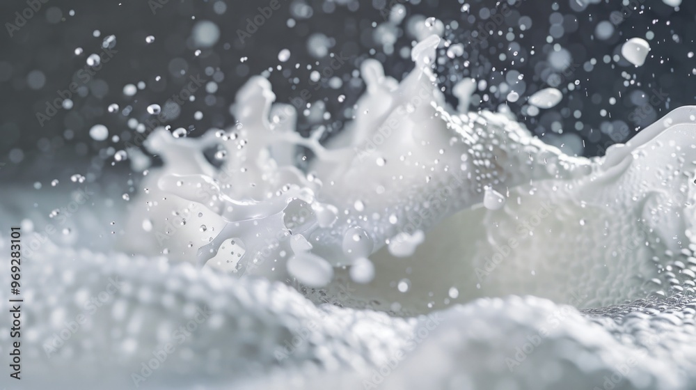 A close-up view of an ocean wave breaking on the shore A close-up view of an ocean wave breaking on the shore