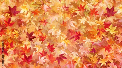 Autumn leaves pattern background top view