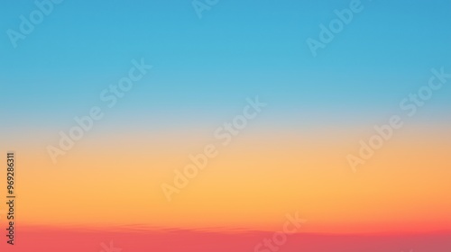 A warm-to-cool gradient wallpaper transitioning from deep orange to light blue, evoking the feeling of a sunrise or sunset sky