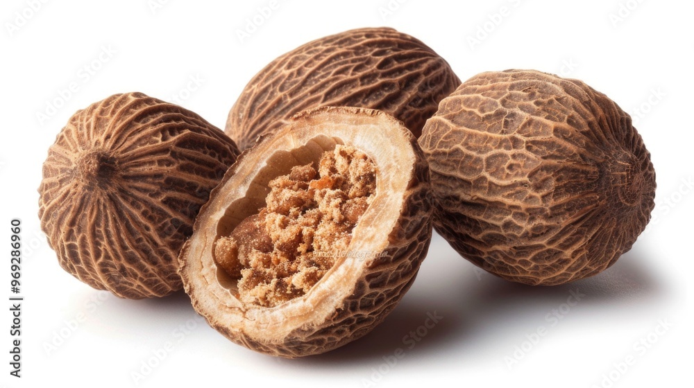 A collection of nuts arranged neatly on a white surface A collection of nuts arranged neatly on a white surface