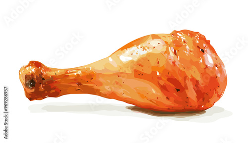 Fried chicken drumstick vector illustration
