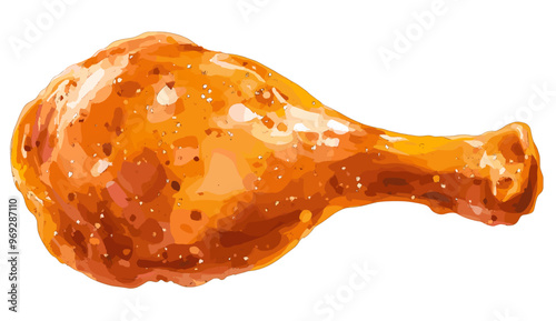 Fried chicken drumstick vector illustration
